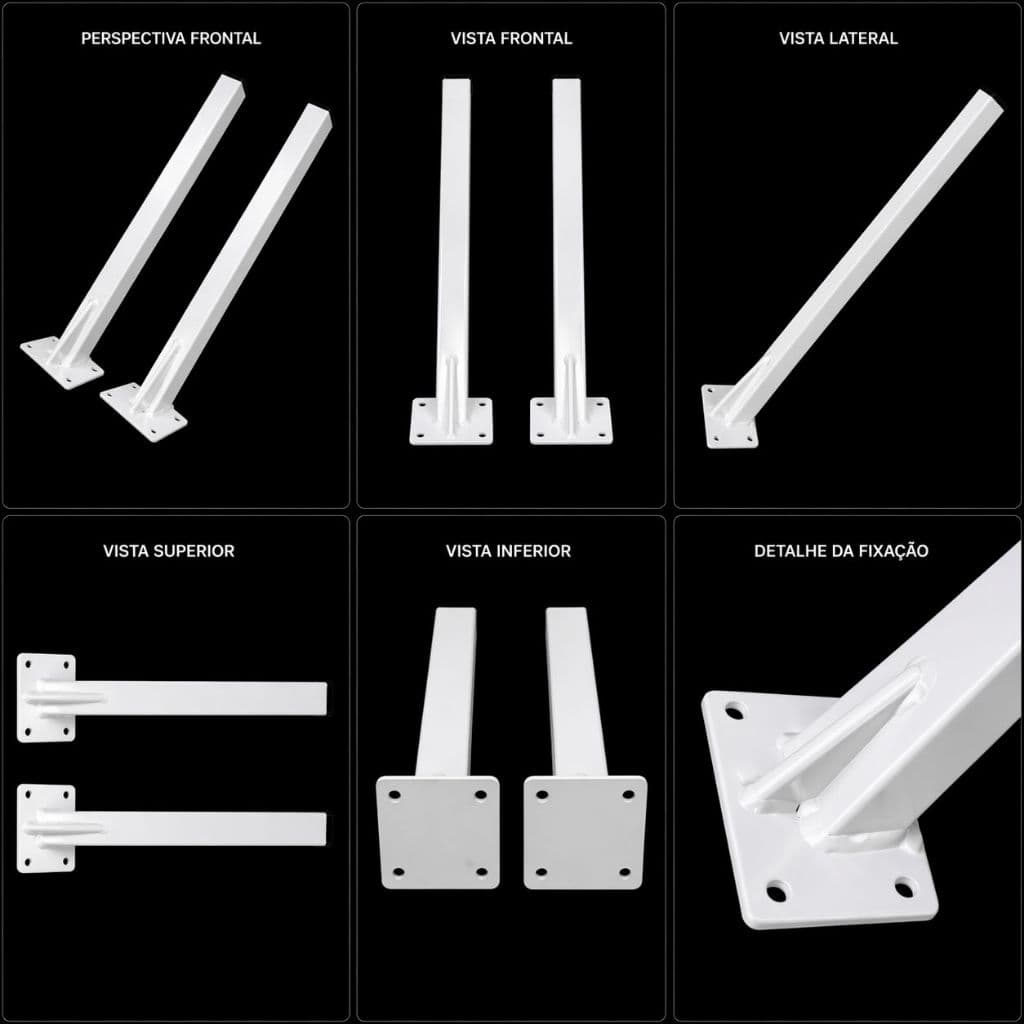 Suporte de Pia Reforçado Branco - Par 45cm/ 55cm