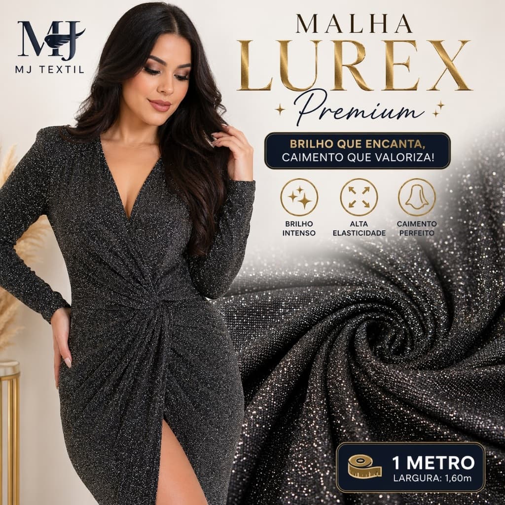 Tecido Lurex 1 Metro ✨ Brilho Intenso + Alta Elasticidade | Ideal para Vestidos de Festa