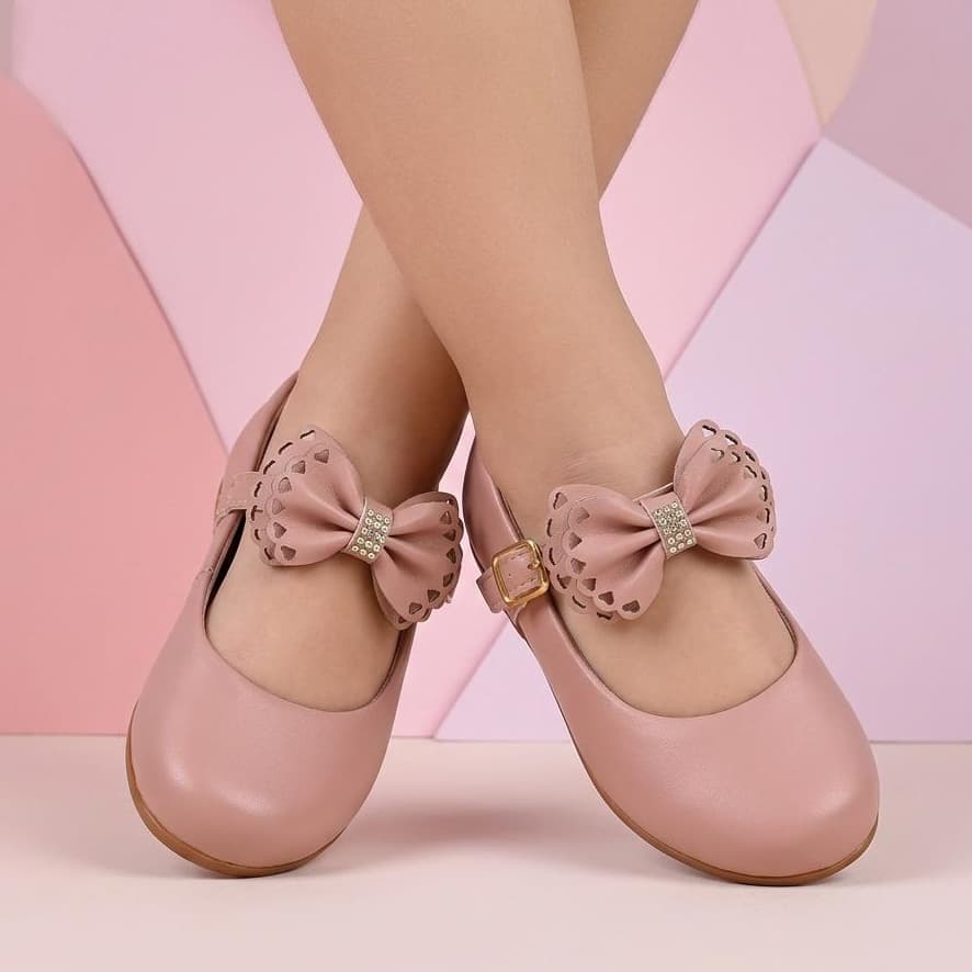 Sapatilha Infantil feminina laço casual batizado confortavel