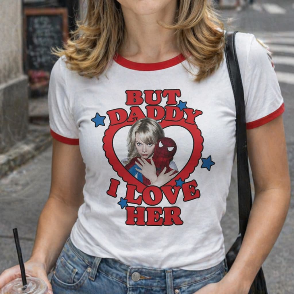 Camisa Feminina Baby Tee I Love Emma Stone Homem Aranha T-shirt Vintage Y2K estética BabyLook
