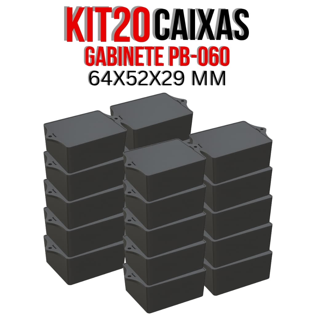 Kit 20 Gabinete Eletrônico Pb-060 Caixa Plástica Circuito Proteção 5010-K20
