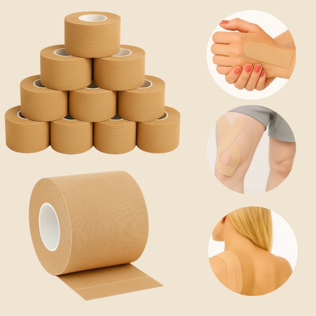 Fita Bandagem Kinesio Tape Fita Elástica Adesiva Compressão Ortopédica Órtese Suporte Muscular