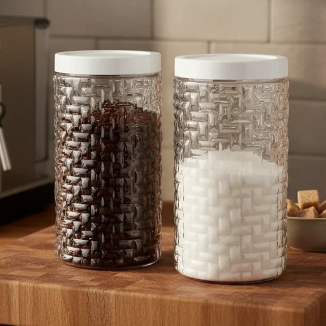 2 Pote Para Mantimentos 1,5 Litros Tampa De Rosca Porta Bolachas Biscoito Resistente Multiuso