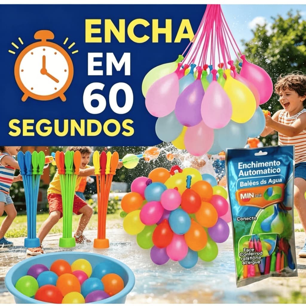 Kit 111/222/333/444/555 Balão De Água Guerra De Bexiga Splash Ball Pacotes com 111 Bexigas Cada