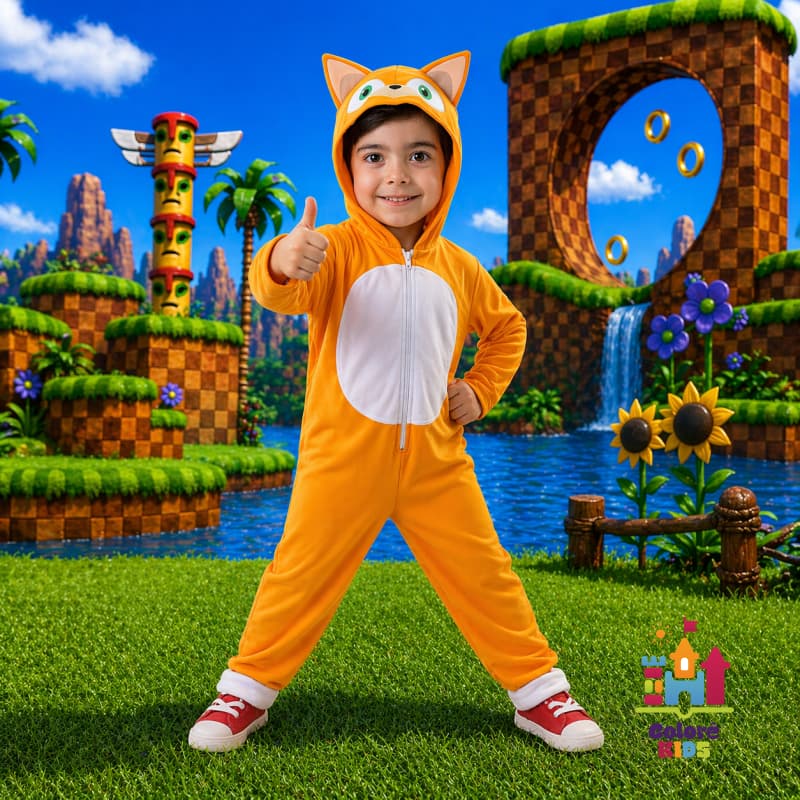 Fantasia Infantil Tails Sonic Raposinha Amarela