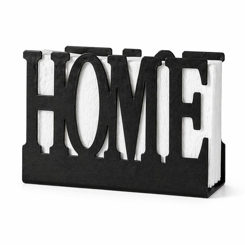 Porta Guardanapo Home em Metal Preto Decorativo Organizador Mesa Posta Cozinha