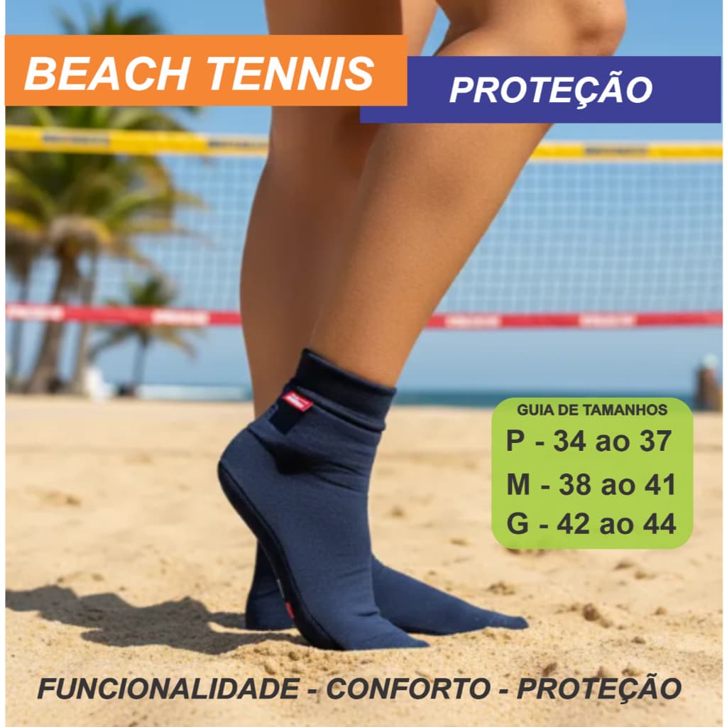 Meia Sapatilha pra Areia Beach Tennis Neoprene Volei Praia Futvolei Hibrida Antitermica