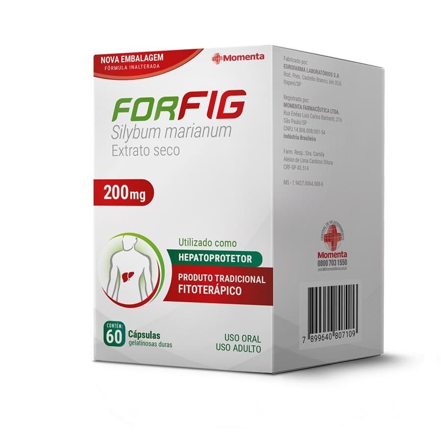 Forfig 200mg, caixa com 60 cápsulas gelatinosas duras