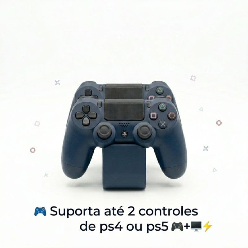 Suporte Duplo para Controles PS4 e PS5 – Organização em Dobro!
