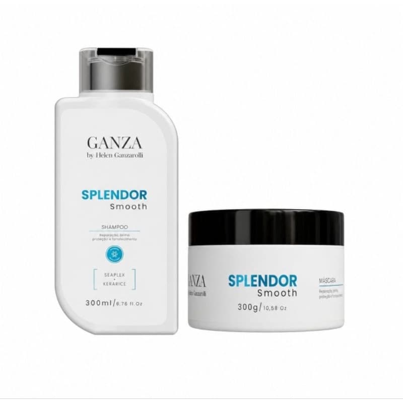 Kit Shampoo + Máscara Splendor Smooth Ganza By Helen Ganzarolli 2x300ml/g