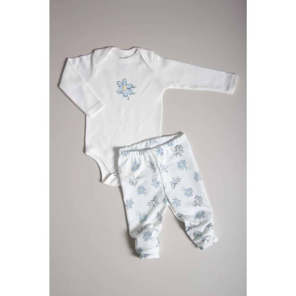 Conjunto Calça e Body 100% algodão Manga Longa Mirtilos conforto bebe