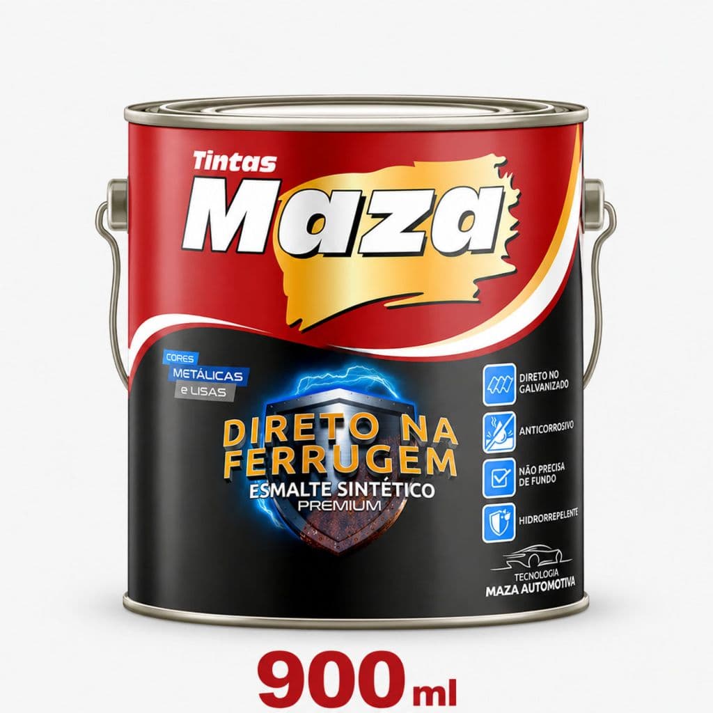 Esmalte Sintético Tinta Para Portão Enferrujado Ferro Direto na Ferrugem 900ml Maza