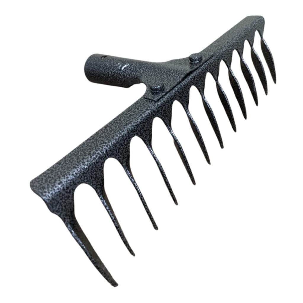 Ancinho Rastelo Jardinagem 12 Dentes De Ferro Aço Resistente Profissional para Limpeza e Preparo do Solo