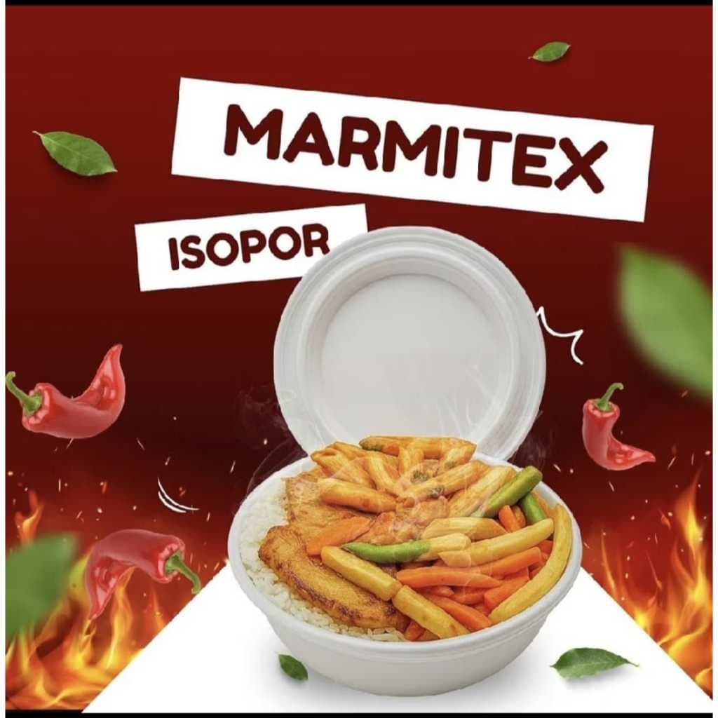Pratos Marmitex de Isopor Com Tampa Capacidade 750-ML Formato Redondo.