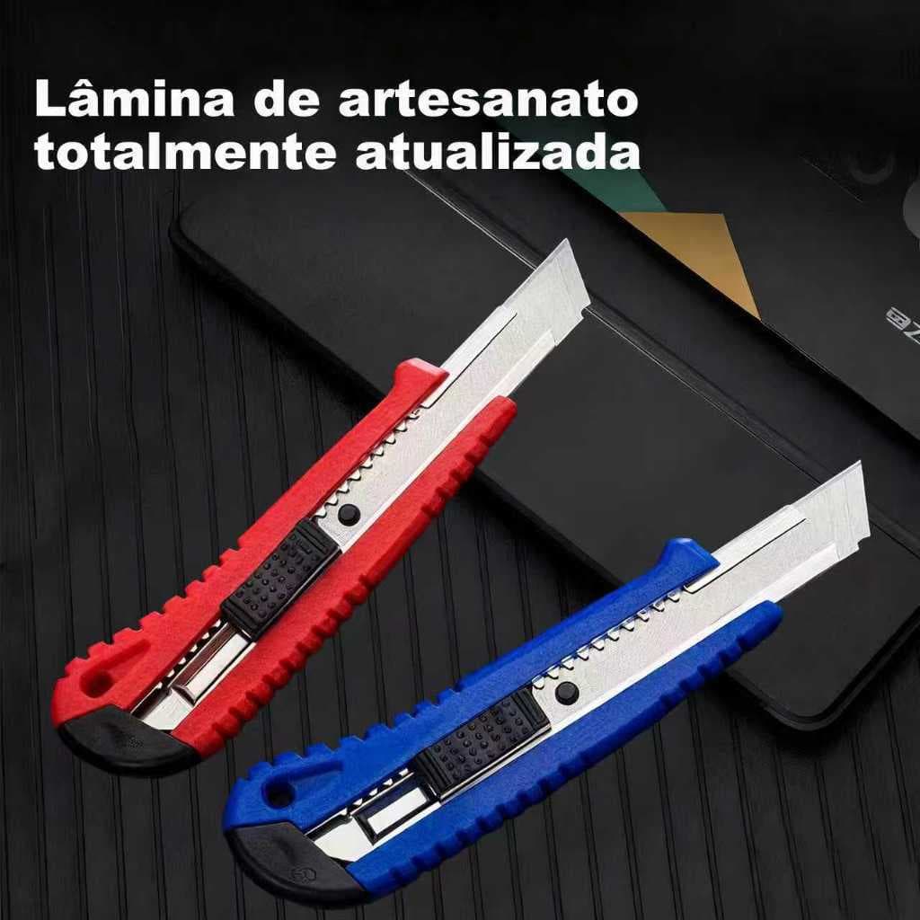 Estilete Multiuso Compacto Profissional com Trava de Segurança e Aderência Segura