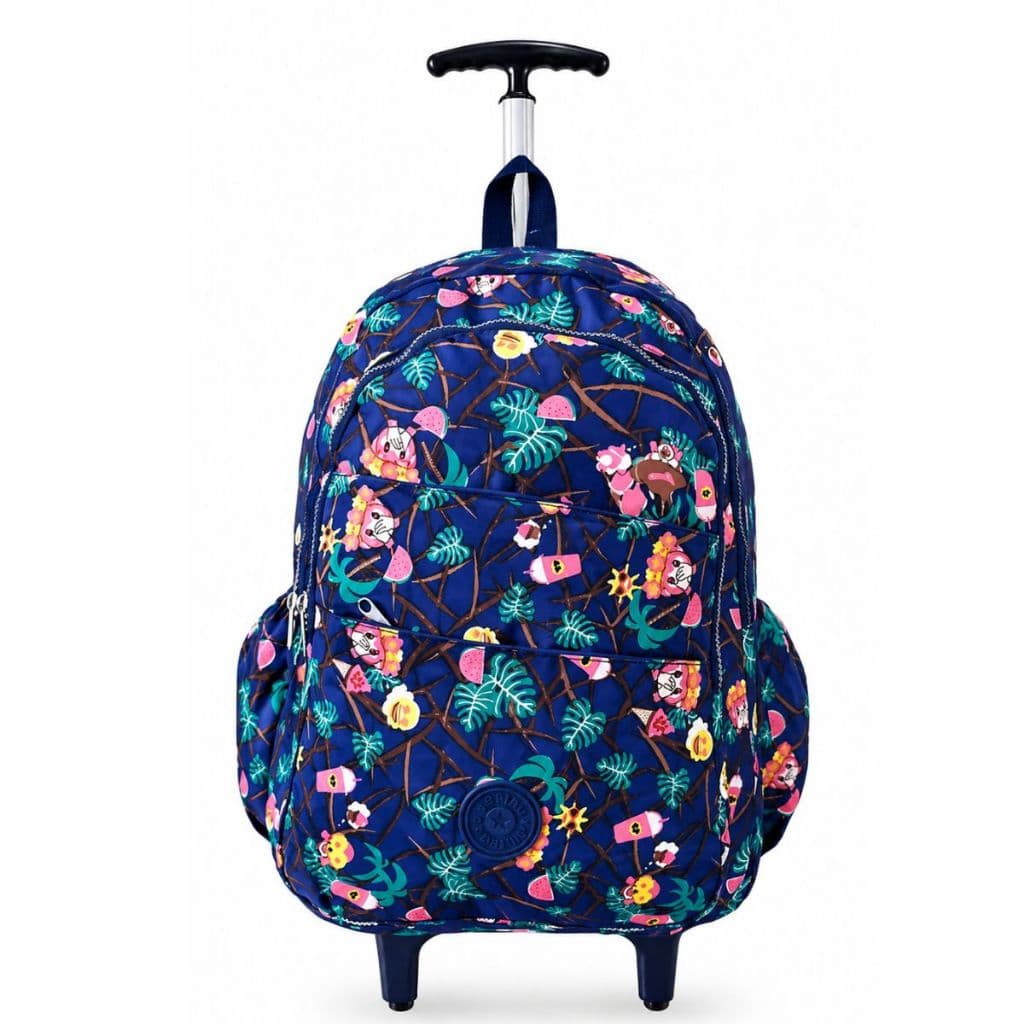 Mochila De Rodinhas Juvenil Femenina Grande Reforçada