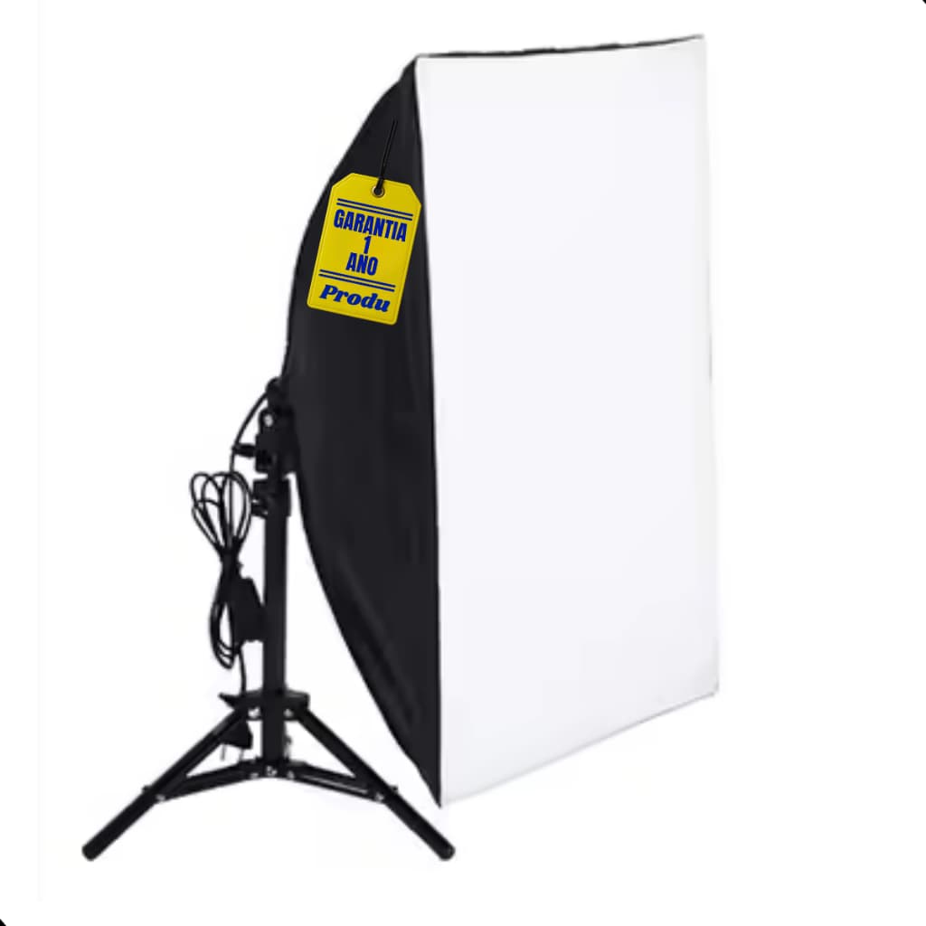 Softbox Profissional E27 Kit Iluminacao Estúdio Tripe Sombrinha Difusora 50x70cm 1 Lampada