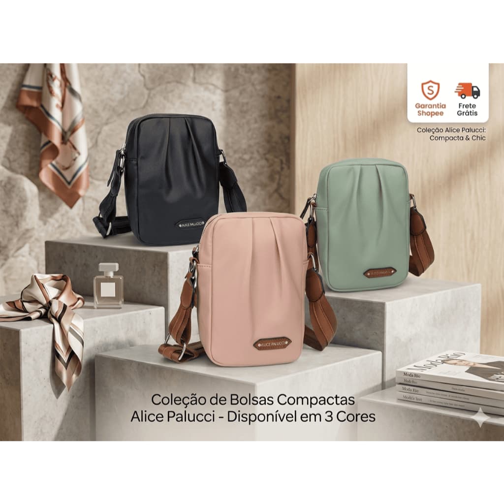 Bolsa Transversal Alice Palucci - Bolsa Tiracolo Feminina Sofisticada AL2667