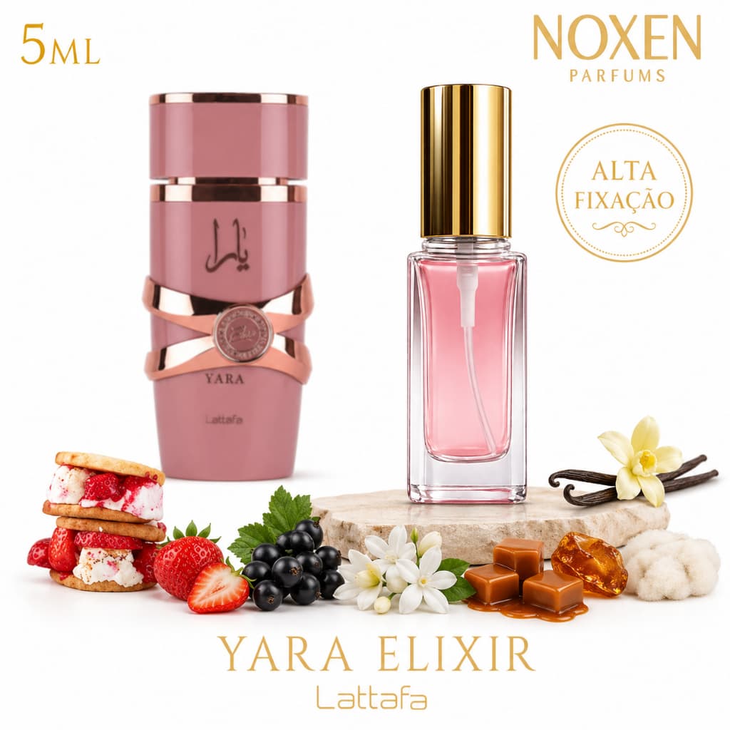 Perfume Feminino 5ml Premium Vidro Spray Yara Elixir Doce Elegante