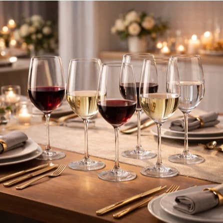 Kit 6 Taças de Cristal 615ml – Ideal para Vinhos e Drinks