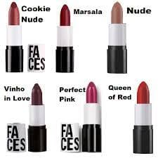 kit com 2 batons face natura queen of red + vinho in  love  compre 2 e pague um validade 6/2026