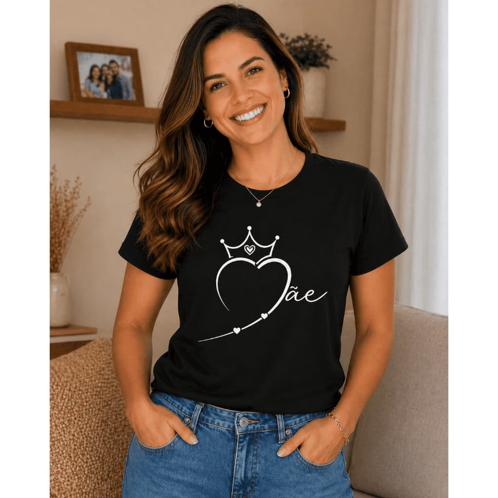 Camiseta Feminina Algodão Mãe Rainha Dia Das Mães Presente