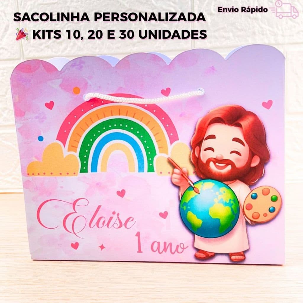 Sacolinha Personalizada O Maior Pintor do Mundo Aniversário Infantil com Nome e Idade Kits 10 20 30