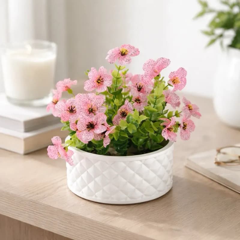 Arranjo moderno, luxo, vaso 3D, flor minimalista, design contemporâneo