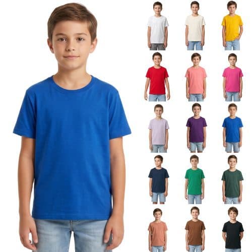 Camiseta Infantil Básica Algodão Sem Estampa Tamanhos 02 ao 08