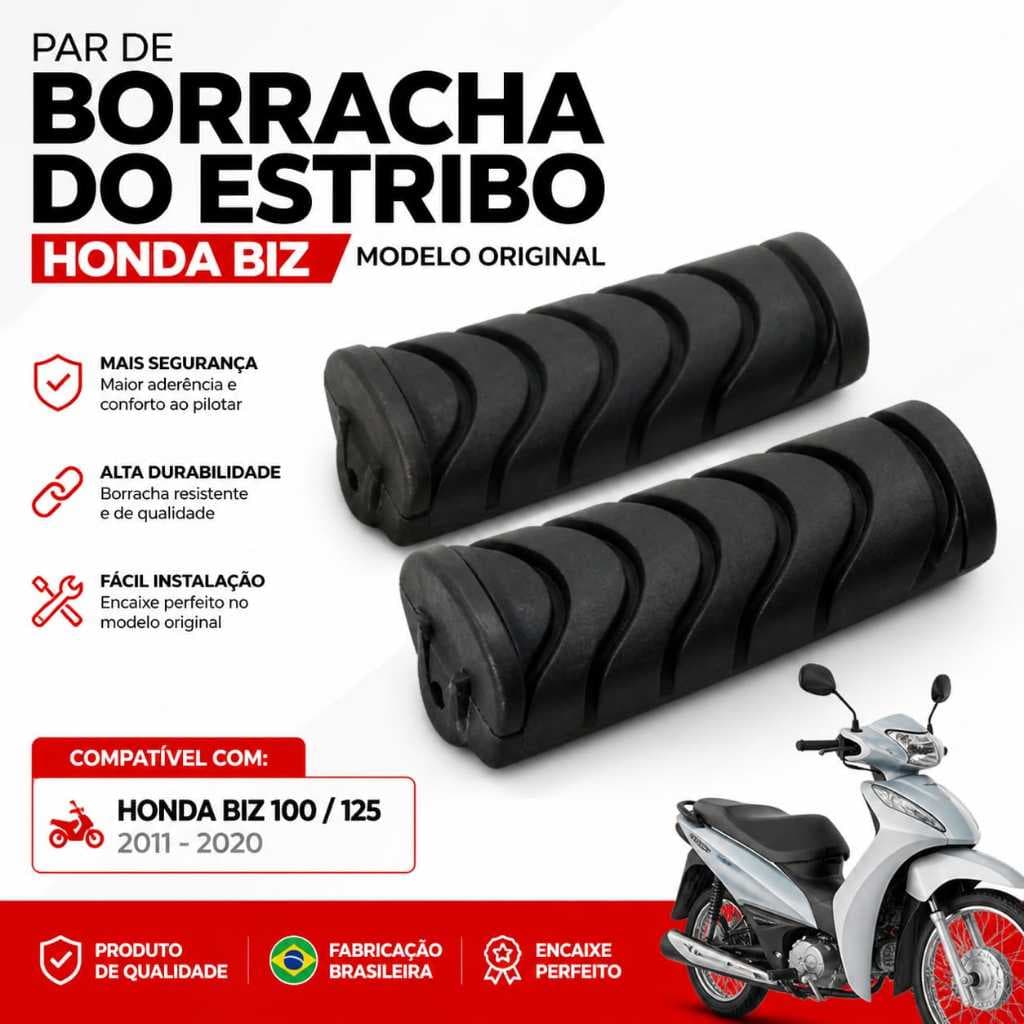 Borracha do Estribo da Honda Biz 100 125 2011/2022 Par