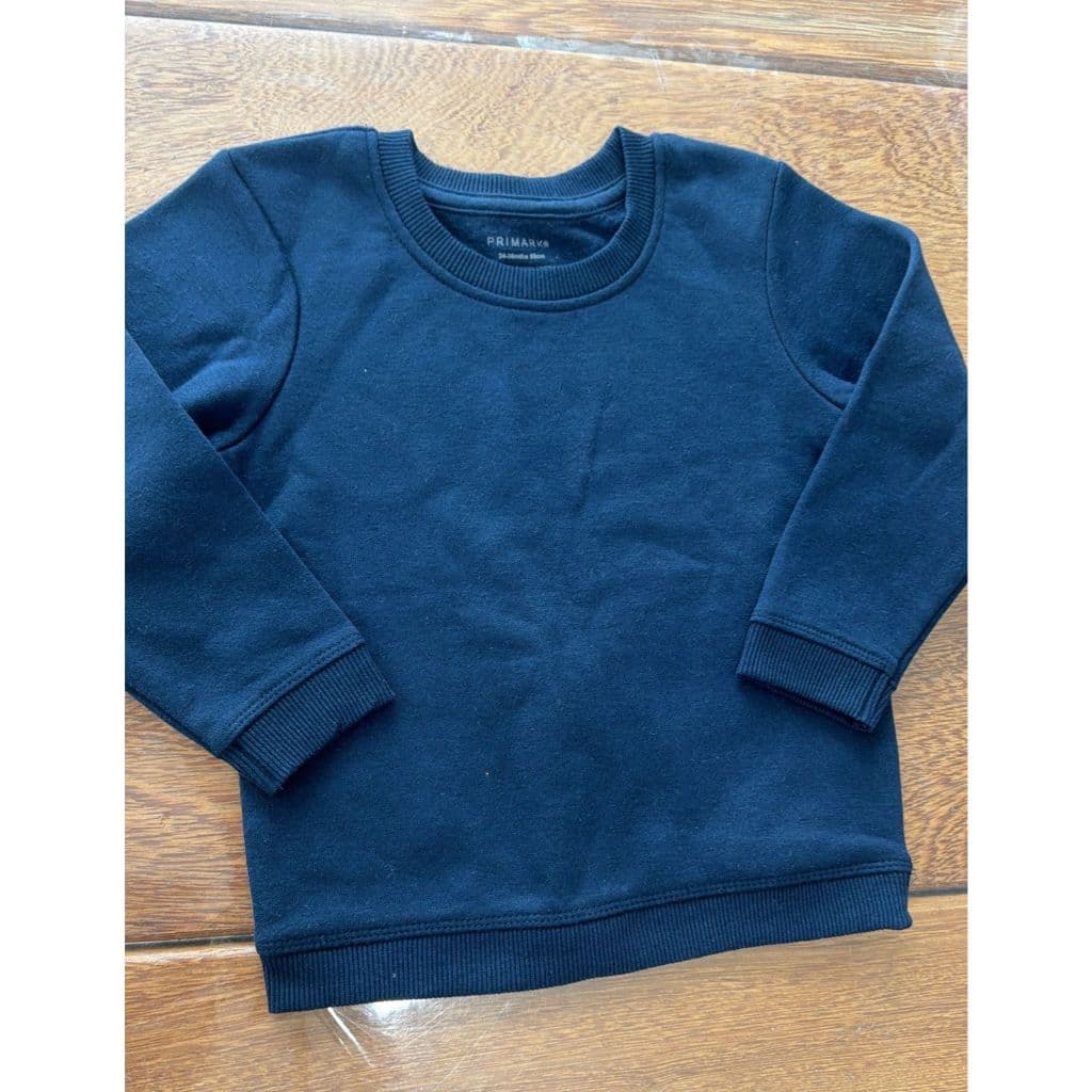 Blusa moleton Primark azul marinho 24/36 meses Moleton Peluciado