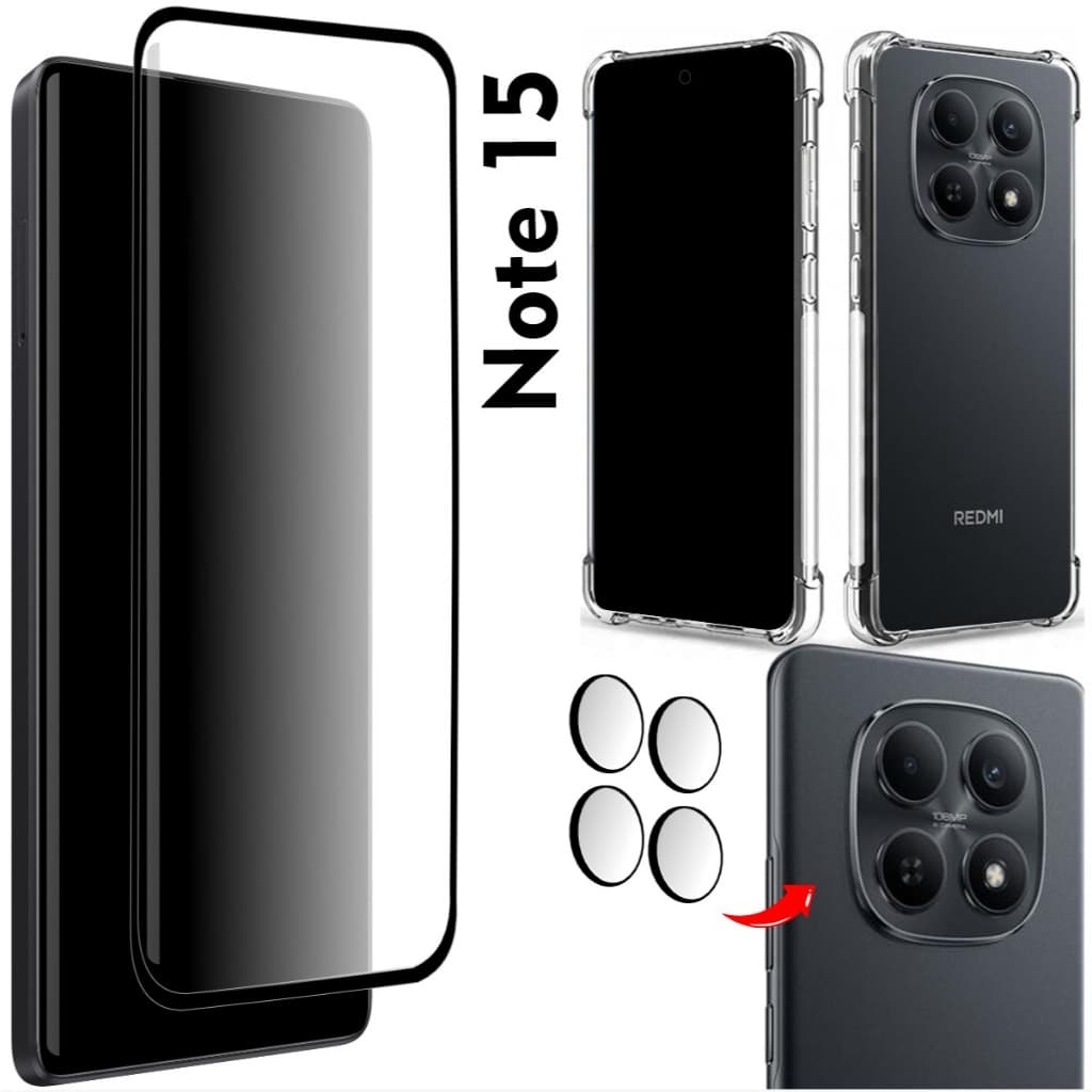 Película Cerâmica Para Redmi Note 15 5G / 4G - Câmera da Câmera - Capinha transparente Anti-Impacto