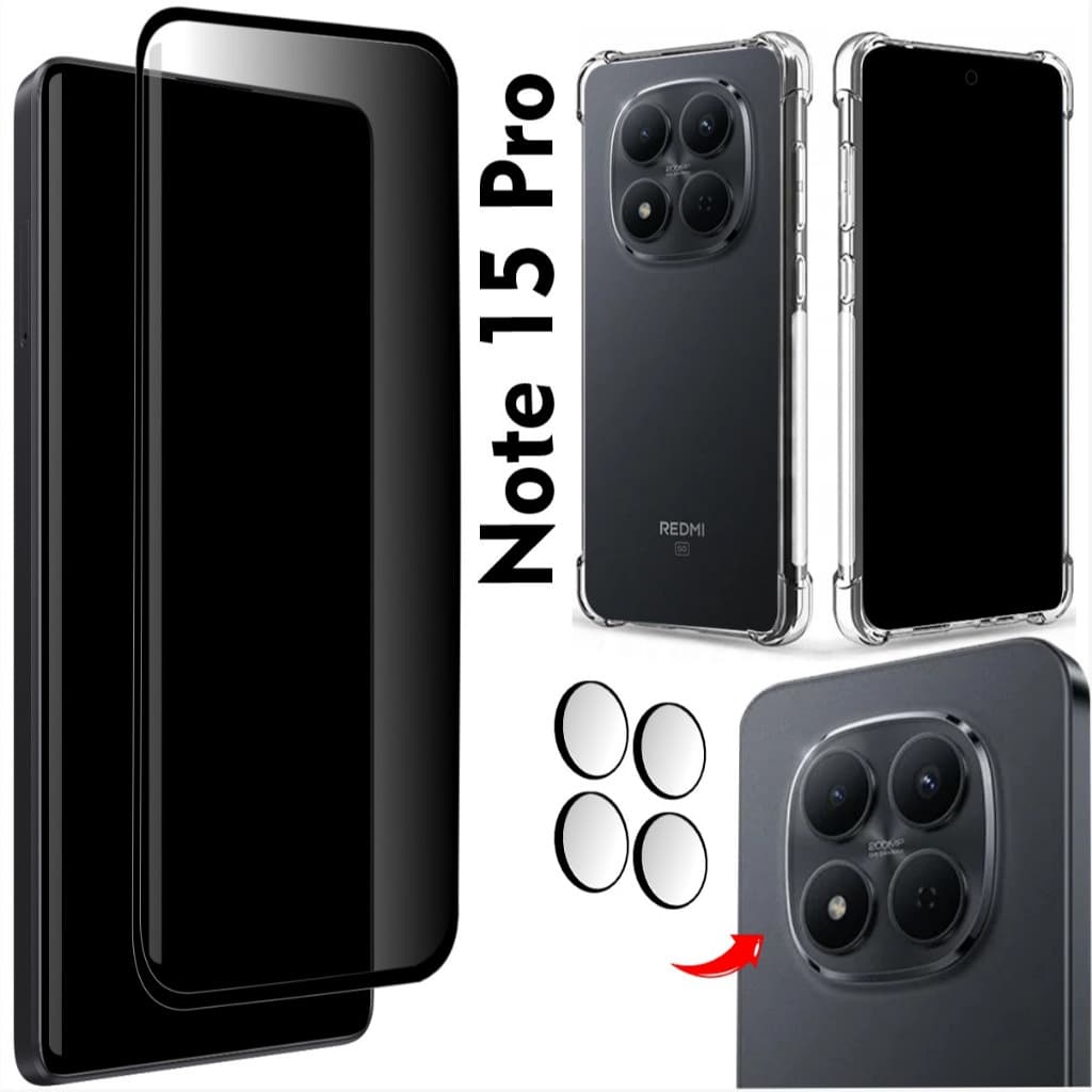 Película Privacidade Fosca Para Redmi Note 15 PRO 5G - Câmera Individual - Capa anti-impacto