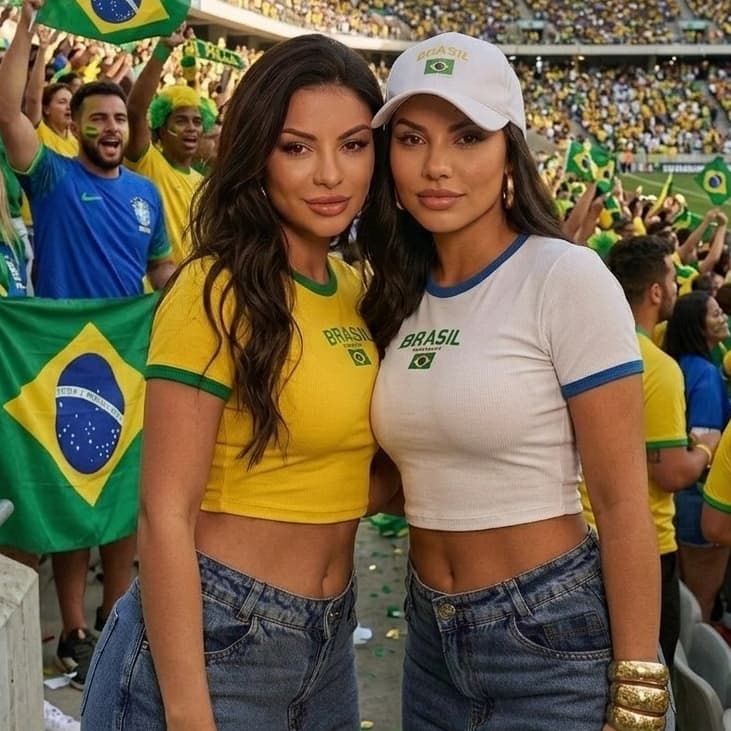 Kit 2 Cropped Feminino em Suplex Bordado Copa do Mundo 2026 Brasil Tendência Verão Blogueira