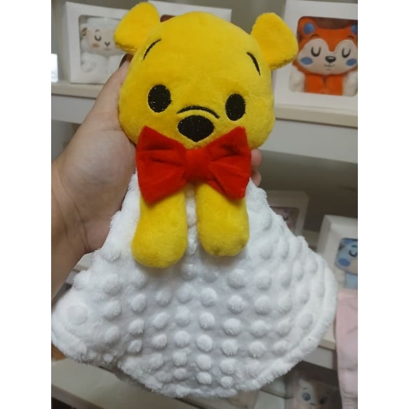 Naninha de Bebê Ursinho Pooh PERSONALIZADA  -  Premium Hipoalergênica Maternidade / Chá de bebe