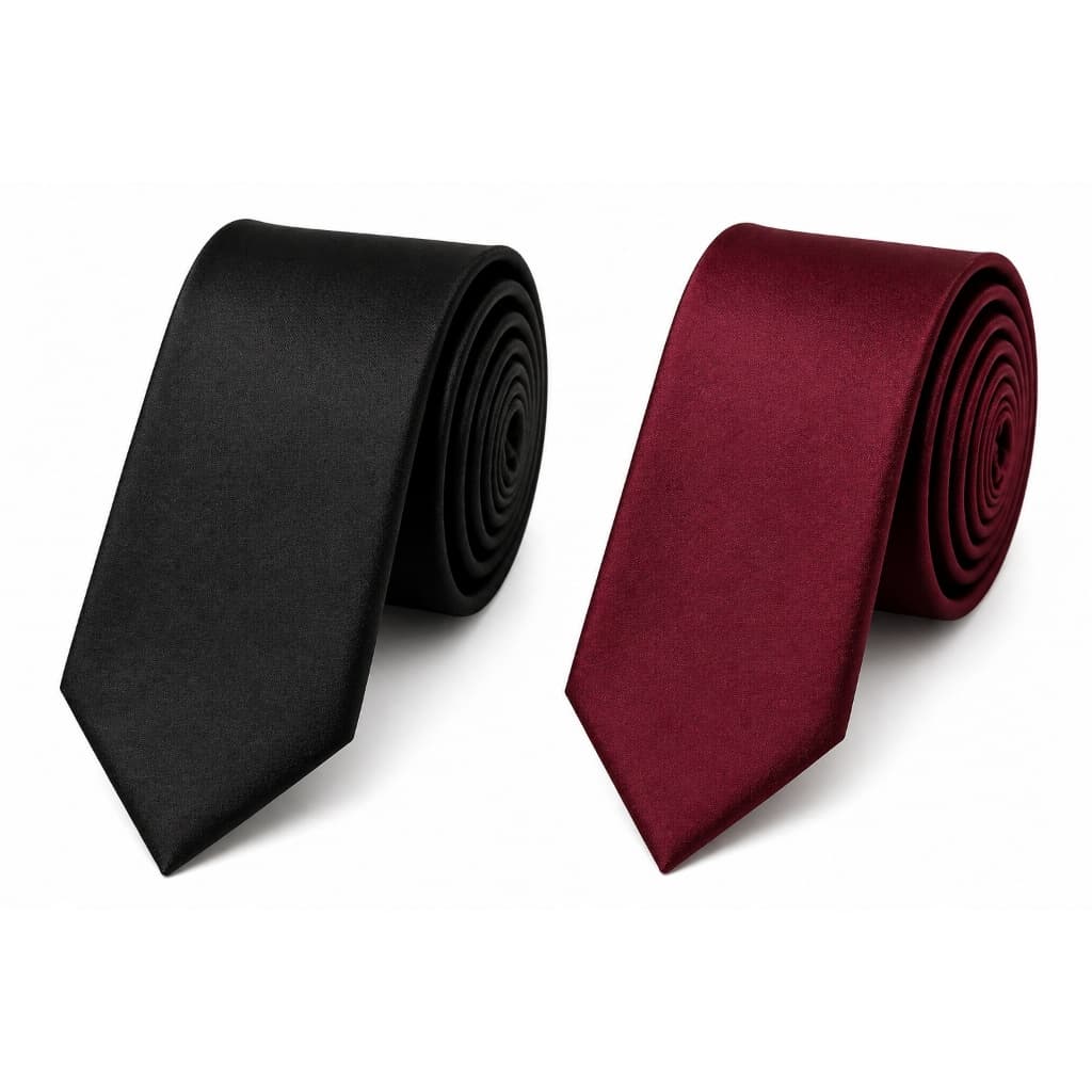 Kit 2 Gravatas Masculinas Slim Premium | Elegância Social Moderna | Cores Exclusivas