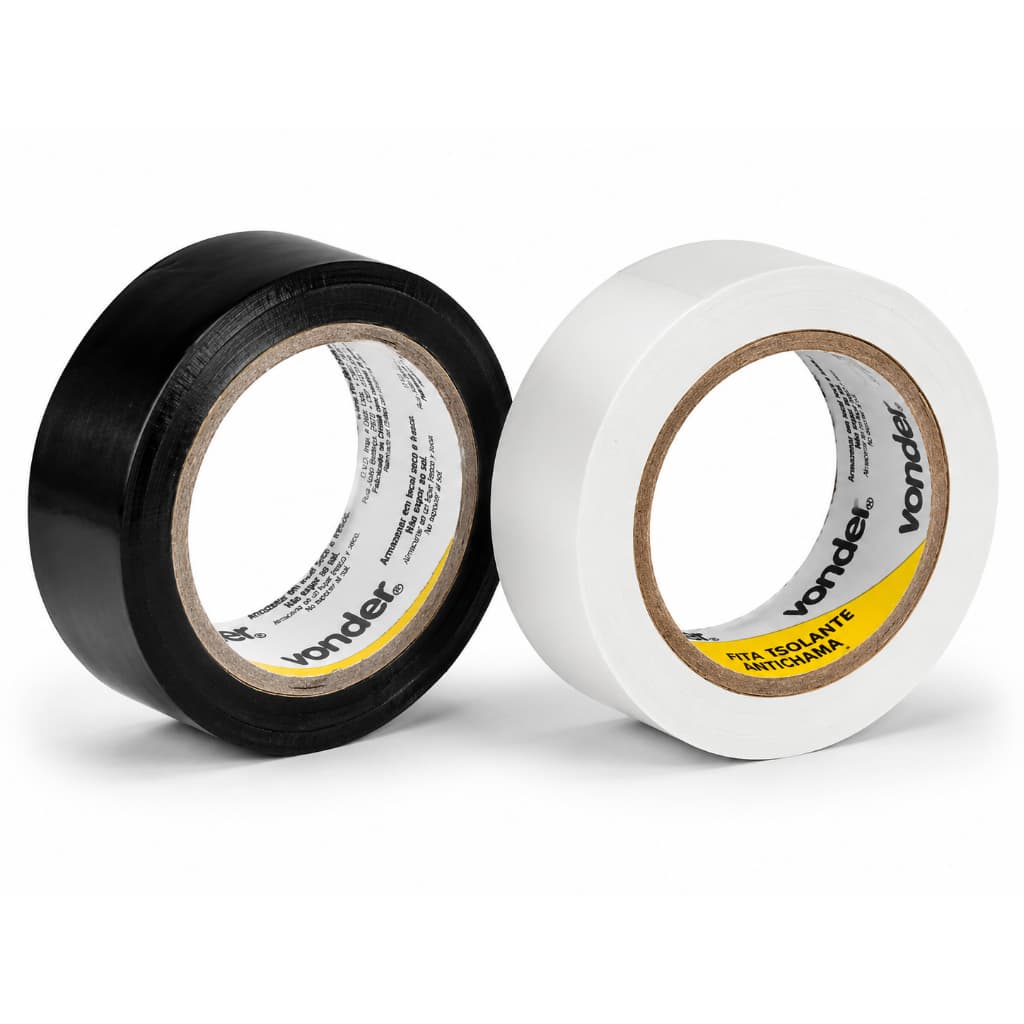 Fita isolante Vonder Branca e Preta 19,0 mm x 10 m.