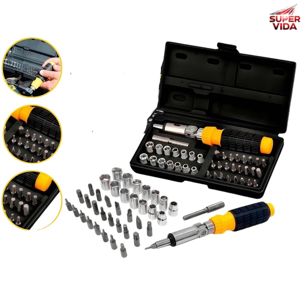 Kit Chave de Impacto Manual 38 Peças com Torx e Soquetes para Mecânica