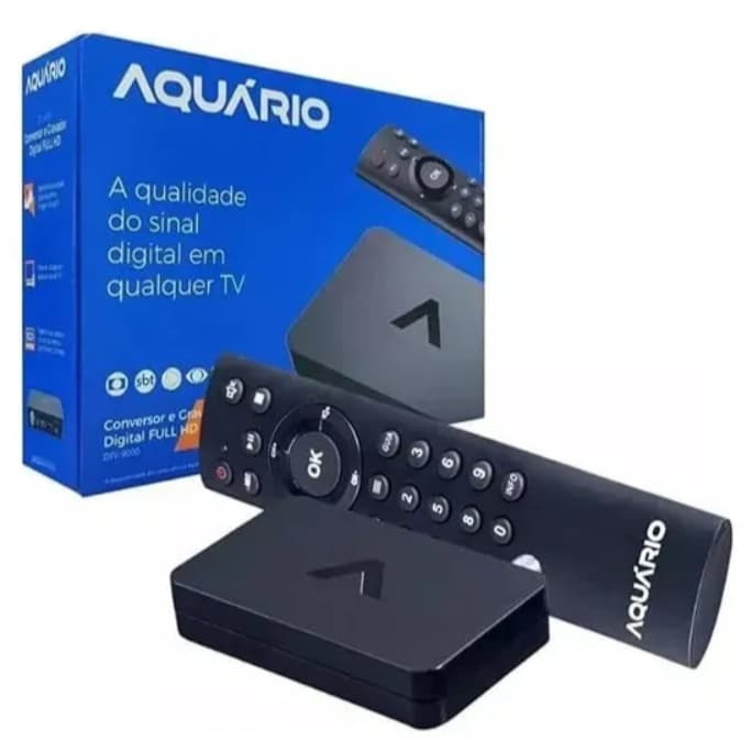 Conversor Gravador Digital Full Hd Dtv- 9000 Hdmi Tv Aquário Preto 127/220v