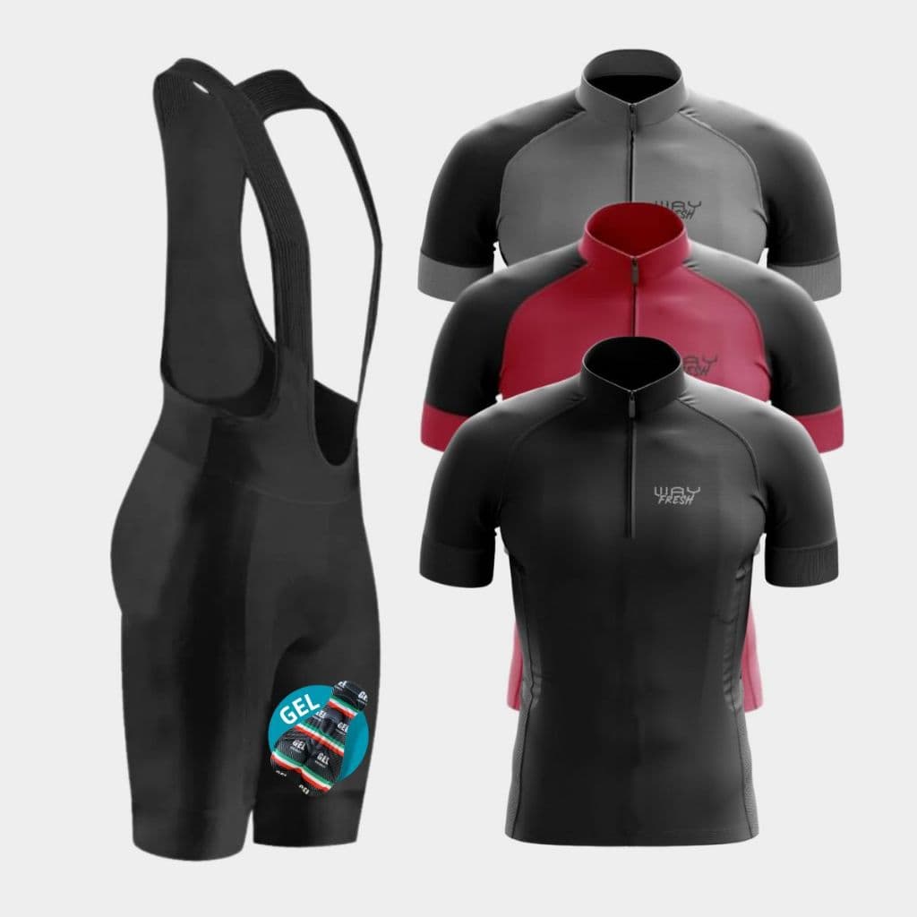 Conjunto Ciclismo Masculino Camisa Way Fresh Bretelle Forro Gel Bike