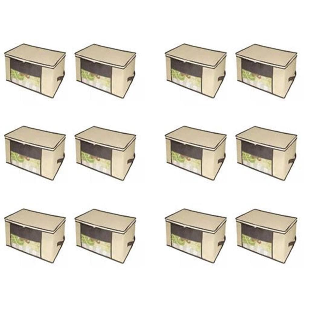 Kit 12 Organizadores Caixa Multiuso Guarda Roupa Tnt 60x45x30