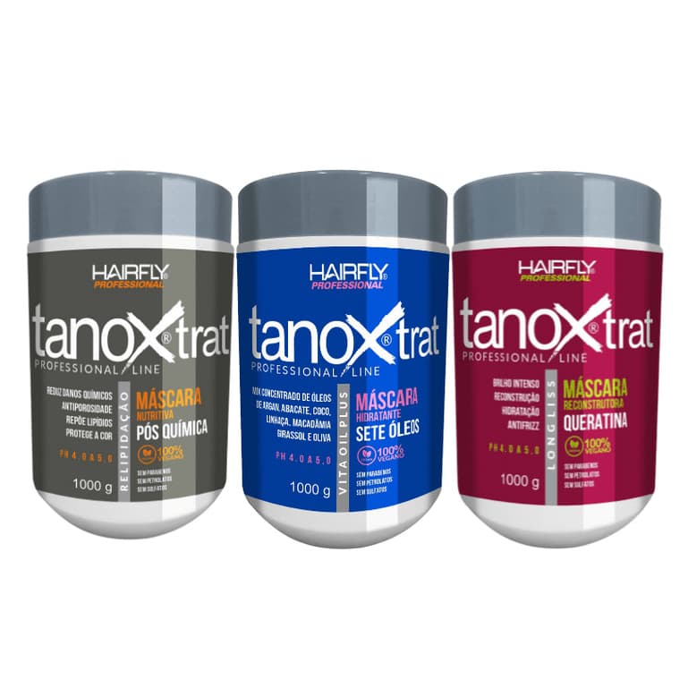 Kit Máscaras Tanox Trat Profissional Hair Fly