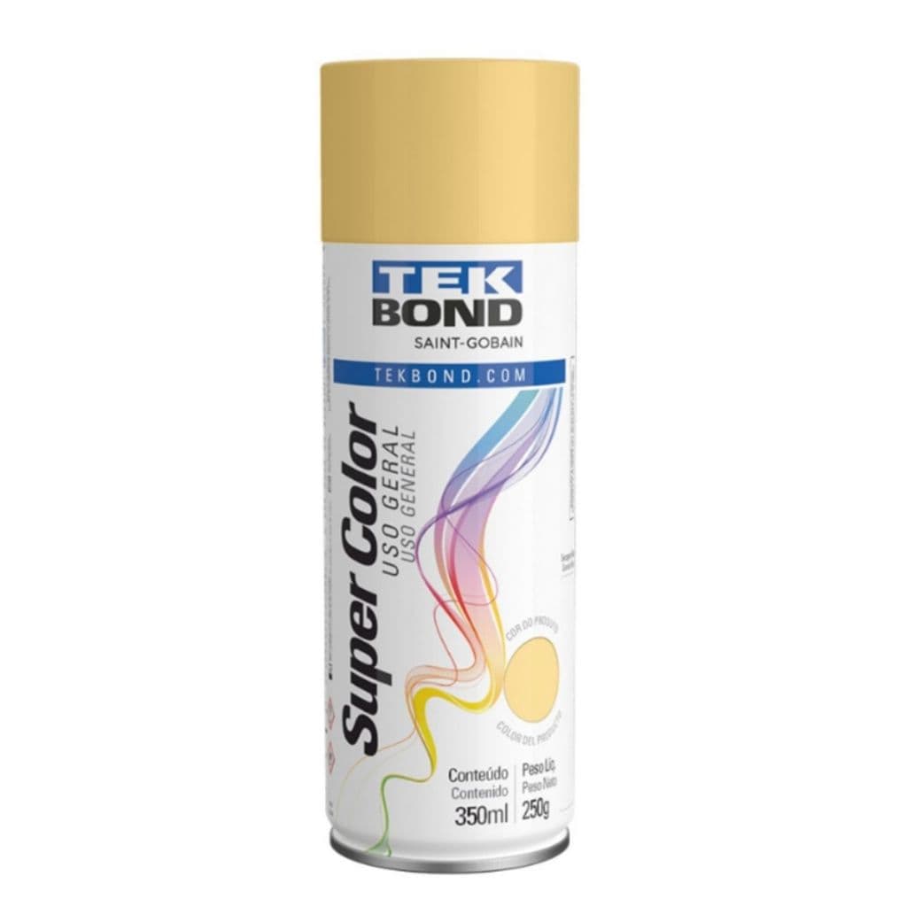 Tinta Spray Tekbond Bege 350ml Uso Geral Alta Cobertura Secagem Rápida Aerossol