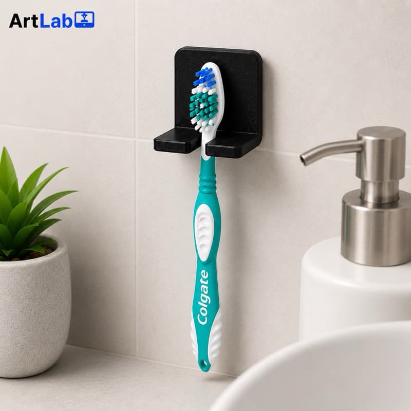 Suporte de Parede para Escovas de Dentes Banheiro Multiuso Branco Preto