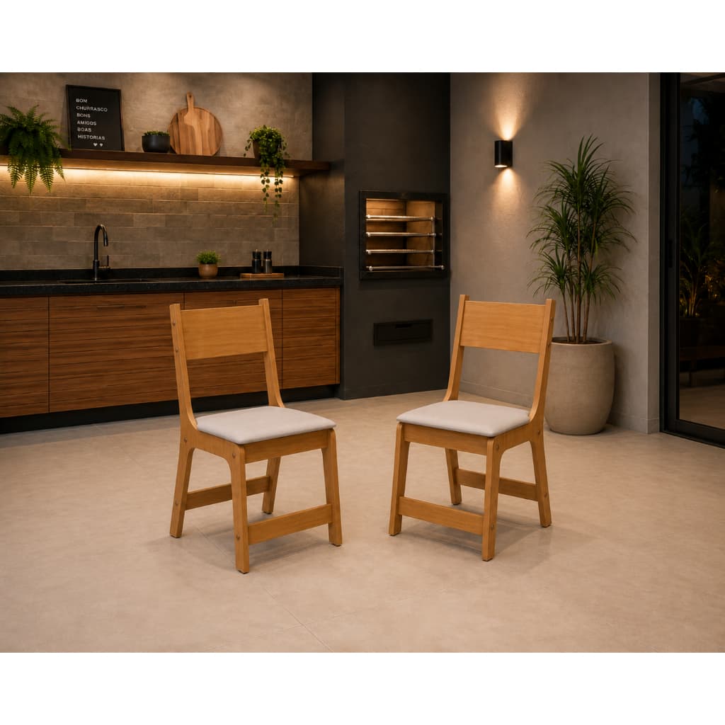 Kit 2 Cadeiras Jantar Lisboa Art Moderna, Compactas e Confortáveis