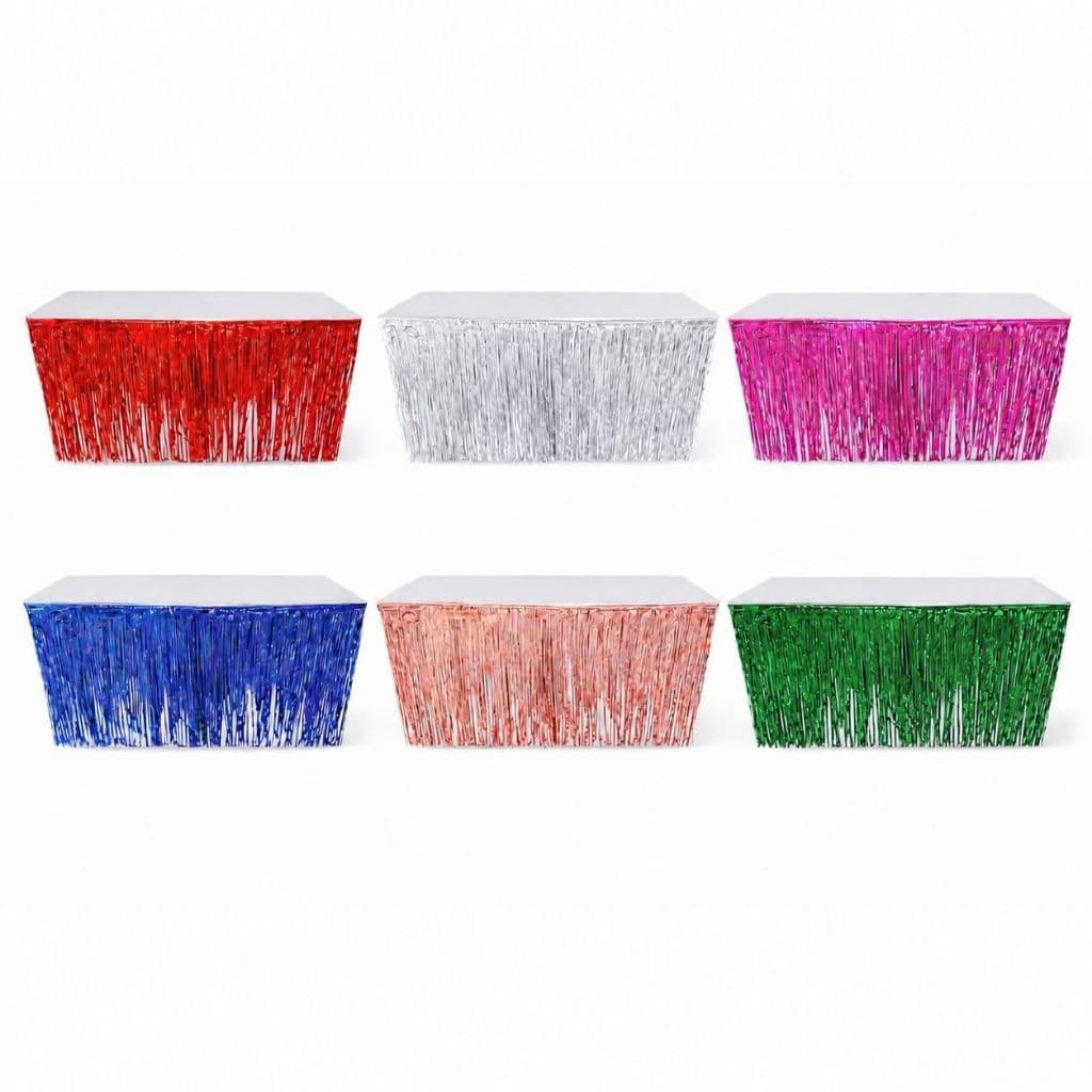Saia De Mesa Metalizada 73x280cm cores variadas Brilhante Decoração de Festa