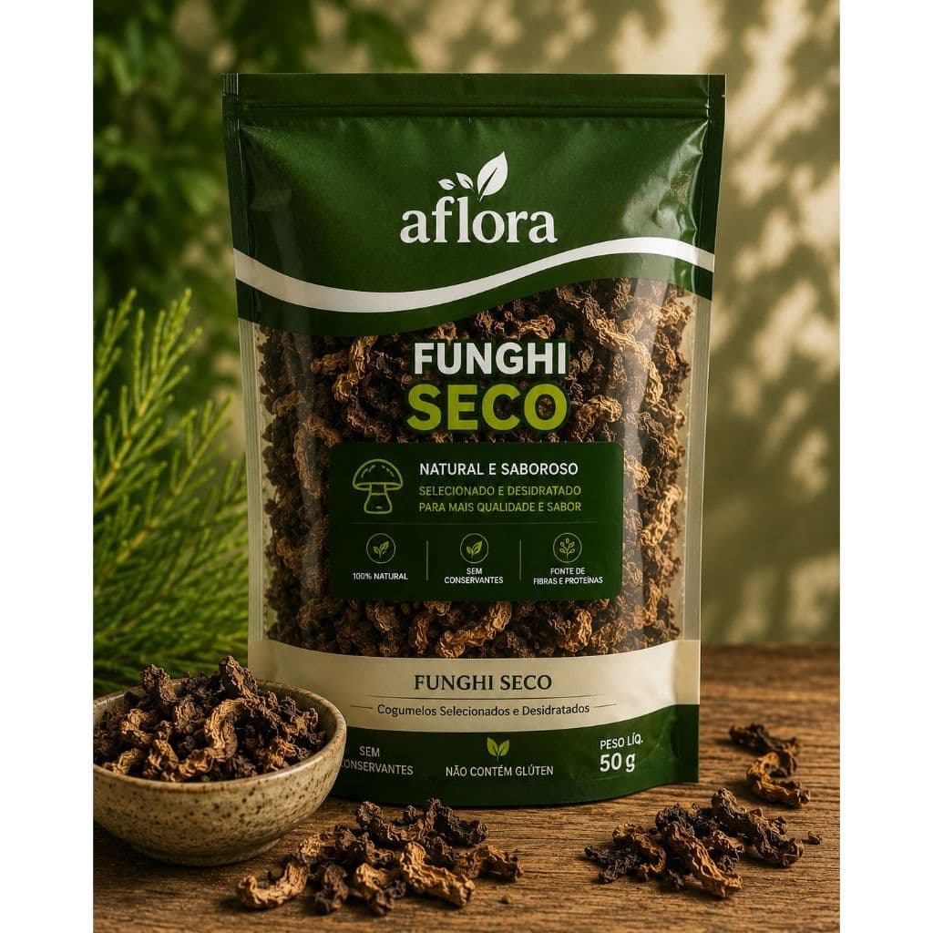 Funghi Seco natural Relva Verde 300g e 500g Cogumelo Desidratado para Risoto Massas e Molhos Gourmet