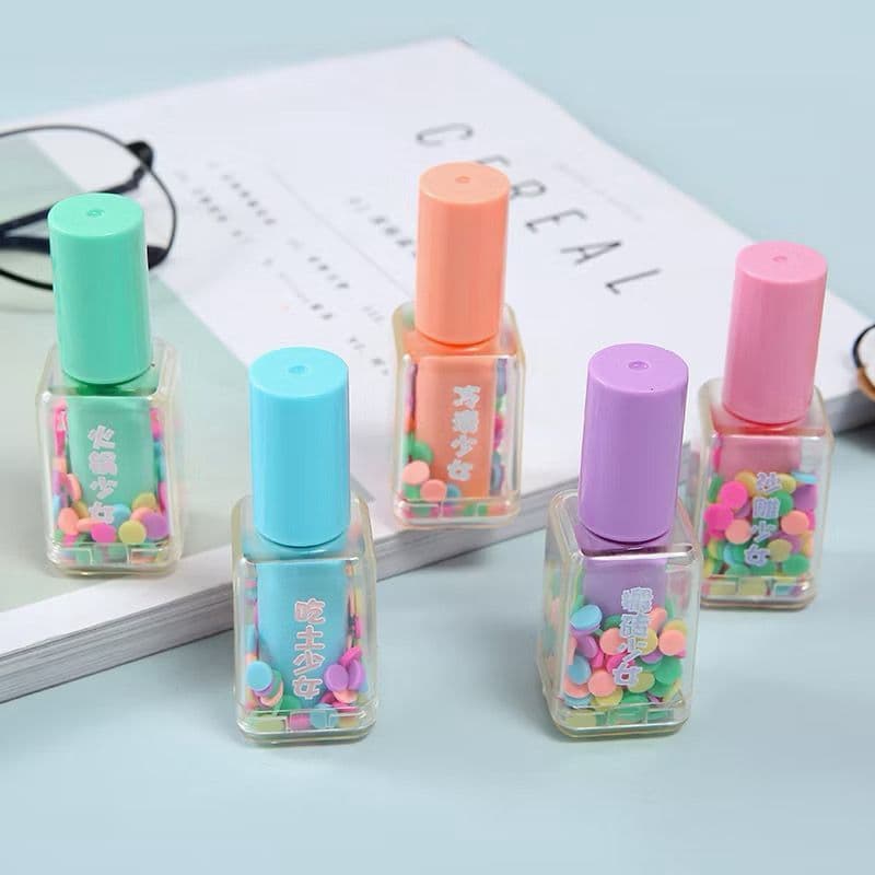 KIT COM 5/6 marca texto divertidos modelo ESMALTE papelaria