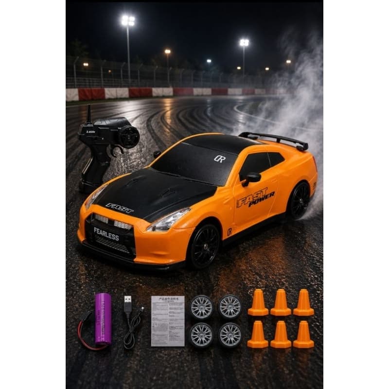 🚗 Carro Esportivo R/C – Estilo Nissan GTR R35 (Escala 1:16)