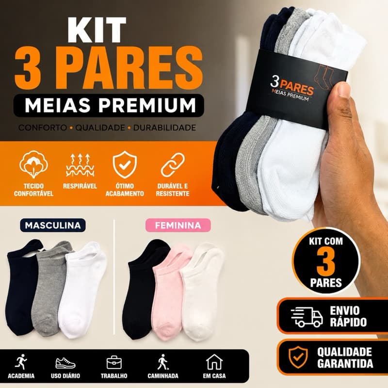 KIT MEIAS MASCULINAS E feminina